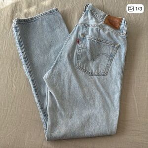 Levi's 501 Button Fly 28 X 30 Blue Straight Jeans Classic Style